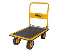 DeWALT DXWT-504 Folding Steel Platform Trolley, Load Capacity 400 kg, Transport Trolley, Parcel Trolley, Sliding Bar Trolley, Puncture-proof Wheels, Large Wheels for Safe Transport on Uneven Terrain