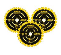 Dewalt DT10397-QZ Elite Series Circular Saw Blade 2X165mm 24T 1X165mm 40T 3 Pack