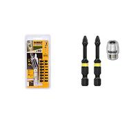 Dewalt Extreme Impact Torsion Bit Set with abknickbarem Bit Holder, Set of 10, DT70578T & DeWalt DEWDT70535T Impact Torsion 2 x PZ2 57mm and Magnetic Screwlock Sleeve,3 Count (Pack of 1)