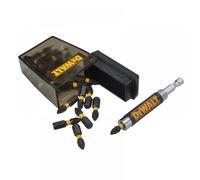 DeWalt Extreme Impact Torsion Bits PZ2 25mm + Magnetic Holder Display 21 Piece