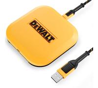 DeWALT | Fast Wireless Charging Pad Qi Compatible | 141 0476 DWG | Qi-compatible wireless charging pad with a non-slip base, Quick Charge adaptor and Kevlar® reinforced cable.