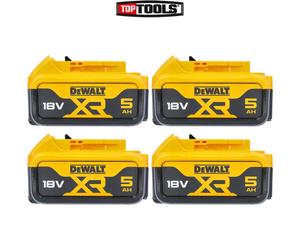 DEWALT Genuine DCB184 18V XR 5.0Ah Li-ion Cordless Slide Battery Pack of Four