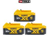 DEWALT Genuine DCB184 18V XR 5.0Ah Li-ion Cordless Slide Battery Pack of Three