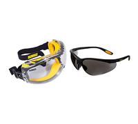 DEWALT GOGGLE Concealer Clear Goggle DPG82-11D Reinforcer Smoke Ploycarbon Safety Glasses - Black/Smoke, One Size