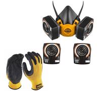 Dewalt Half Mask Respirator Face Mask Large With Extra A2P3 Filters + Gloves