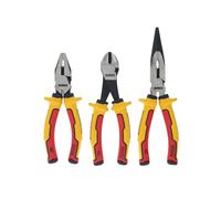 Dewalt VDE Plier Set, 3 Piece, Fitted with Premium 3-Shot Comfort Grips, They Have an Anti-Slip Groove Contoured for Optimal Cushion and Control.