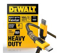 DEWALT Heavy Duty 100W USB C Cable, Jobsite 100 Watt USB C Cable, High Speed Type-C to Type-C, Fast Charge PD USBC Fast Charging Cord for iPhone 17/16/15 Plus Pro Max MacBook iPad Samsung Galaxy, 1.2m