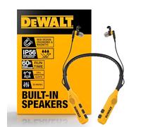 DEWALT 2-in-1 Neckband Bluetooth Headphones w/Built-in Speakers, Jobsite Wearable Speaker & Around Neck Headphones, Wireless Bluetooth Headset, 60+ Hrs, Hands-Free Music & Calls, Carry Pouch Included