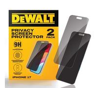 DEWALT Heavy Duty 2 Pack Privacy Screen Protector for iPhone 17, Sensor Protection, Dynamic Island Compatible, AntiSpy Tempered Glass [9H Hardness] Case Friendly High Response, HD Image Quality