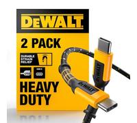 DEWALT Heavy Duty 2-Pack USB C Cable 60W, 6ft USB C to USBC Cables,Durable Nylon Braided Type-C Charger Cord,Fast Charging USBC Cables Charger for iPhone 18/17/16/15 Pro Max Samsung Ultra iPad MacBook