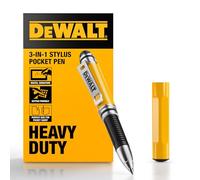 DEWALT Heavy Duty 3-in-1 Mini Stylus Pocket Pen, Tablet Pens for iPad, EDC Touch Screen Pens, Ballpoint w/Touchscreen Tip, Keypad Tip, Compatible iPhone Stylus Pen, Extra Ink Cartridge
