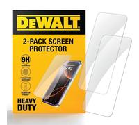 DEWALT Heavy Duty 9H+ Glass for iPhone 15 Pro Max Screen Protector, Military Grade Shatterproof & Durable, Screen Protector 15 Pro Max Tempered Glass, Anti-Fingerprint & Smudge Protection, 2 Pack
