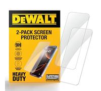 DEWALT Heavy Duty Glass Screen Protector for iPhone 15, 2 Pack Tempered Glass Screen Protector, Case Friendly, Perfect Install Tool Included, Long-Lasting Protection