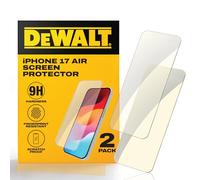 DEWALT Heavy Duty Glass Screen Protector for iPhone 17 AIR, 2 Pack Tempered Glass Screen Shield, Oleophobic Case Friendly, Perfect Install Tool Included, HD Clear, Long-Lasting Protection