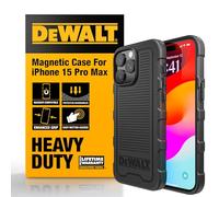 DEWALT Heavy Duty Magnetic For Iphone 15 Pro Max Case, Fits Magsafe, Drop Resistant, Impact Protective Back Cover, Mag Safe Compatible Shockproof Slimfit For Iphone 15 Promax Phone Case, Matte Black