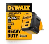 DEWALT Heavy Duty NeverBlock Dual USB Wall Charger, 12W Angled USB Ports Charging Cube, UK Plug, 2-Port Adapter for iPhone 17 16 15 14 13 12 11 Pro Max, Galaxy S22 S21, Note 20, HTC, Moto, LG