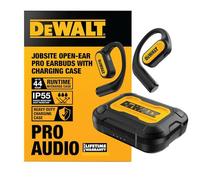 DEWALT Heavy Duty Open Ear Headphones, Bluetooth 5.3 Wireless Earbuds with 44Hrs Runtime, Jobsite Premium Sound True Wireless Air Conduction Open Ear Earbuds with Earhooks for Worksites and Workouts