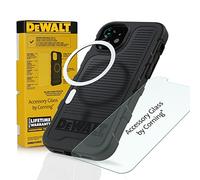 DEWALT Heavy Duty Phone Case/Screen Protector Kit, Magnetic Case for iPhone 13 Pro Max, Tempered Glass Screen Protector Included, MagSafe Compatible, Protective Impact & Scratch Resistant, Black