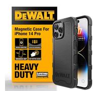 DEWALT Heavy Duty Strong Magnetic for iPhone 14 Pro Case Fits MagSafe, Drop Resistant Impact Protective Back Cover, Shockproof Slim Fit for iPhone 14 Pro Phone Case, Matte Black