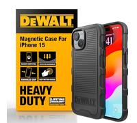 DEWALT Heavy Duty Strong Magnetic For Iphone 15 Case Fits Magsafe, Drop Resistant Impact Protective Back Cover, Shockproof Slim Fit For Iphone 15 Phone Case, Matte Black