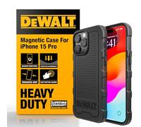DEWALT Heavy Duty Strong Magnetic For Iphone 15 Pro Case Fits Magsafe, Drop Resistant Impact Protective Back Cover, Shockproof Slim Fit For Iphone 15 Pro Phone Case, Matte Black