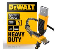 DEWALT Heavy Duty USB-A to USB-C Cable, Jobsite Fast Charging Cord for iPhone 17/16 Pro Max, MacBook, iPad, Samsung Galaxy, High Speed USB 2.0 Type C