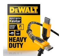 DEWALT USB C Charging Cable - Reinforced Braided Cable for USB-C to USB-C - Type C Fast Charging - Type C to Type C Cable - Fast Charging Cord Type C - 4 ft