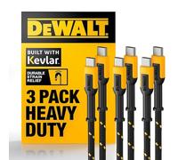 DEWALT Heavy Duty USB C Cable, Jobsite 60 Watt USB C Cable, High Speed Type-C to Type-C, Fast Charge PD USBC Fast Charging Cord for iPhone 16/15 Plus Pro Max MacBook iPad Samsung Galaxy, 3-Pack, 4 ft