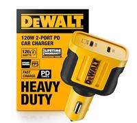 Dewalt Heavy Duty Usb C Car Charger, 120W 2-Port Pd 3.0 Type C Adapter, Pps Fast Charging With Power Delivery For Iphone 15 14 13 12 11 X Xs Pro Max Mini, Galaxy S22/S20/S10, Pixel, Ipad/Ipad Mini