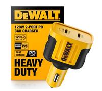 Dewalt Heavy Duty Usb C Car Charger, 120W 2-Port Pd 3.0 Type C Adapter, Pps Fast Charging With Power Delivery For Iphone 15 14 13 12 11 X Xs Pro Max Mini, Galaxy S22/S20/S10, Pixel, Ipad/Ipad Mini