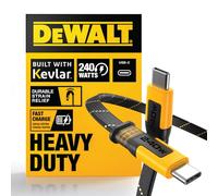 DEWALT Heavy Duty Usb C To Usb C Fast Charging Cable, Flat 240W Usbc To Usbc Charge Cable, High Speed Type-C Charging for iPhone (4Ft)