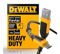 DEWALT Heavy Duty USB to Micro-USB Cable, Jobsite Micro USB Connector Cable, High Speed Charging Cord for Compatible Android Phones, Cameras, Legacy Devices, 1.8m (Black)
