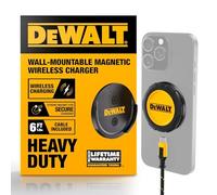 Dewalt Heavy Duty Wireless Charger, 15W Max Cell Phone Charger, Fast Wireless Charging Pad For Magsafe Compatible Iphone 16/16 Plus/16 Pro Max/15/14/13/12, Includes Wall Mounting Plate (No Ac Adapter)