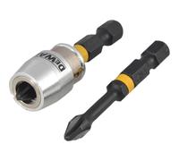 DeWalt Impact Torsion Bit and Magnetic Screwlock Sleeve PH2 50mm Pack of 2
