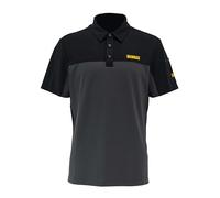 DEWALT Keene Men’s Technical Work Polo - Lightweight Performance Polo Shirt with Moisture-Wicking Fabric, Dropped Shoulder Fit, Sleeve Pocket, Velcro Patch & Screen-Printed Logos, Grey/Black, Large