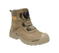 DEWALT Lander Men's Waterproof, Nubuck Leather, Wide Fitting, BOA Fastener, Non-Metallic Safety Toe Work Boot, Stone, UK6