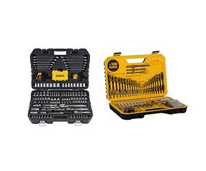 DEWALT Mechanics Tools Kit and Socket Set, 168-Piece (DWMT73803) & COMBINATION DRILL BIT SET 100 PIECE SET DT71563-QZ, Black