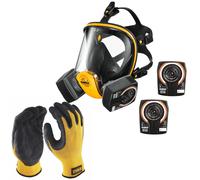 Dewalt Medium A2P3 Full Face Dust Mask Respirator + Extra Filters + Gloves