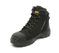DEWALT Men's Akron Side Zip Steel Toe Safety Boot | Nubuck leather upper with breathable Aerospacer lining, cushioned ProComfort footbed and PU/rubber Ergo Fit outsole