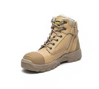 DEWALT Men's Akron Side Zip Steel Toe Safety Boot | Nubuck leather upper with breathable Aerospacer lining, cushioned ProComfort footbed and PU/rubber Ergo Fit outsole