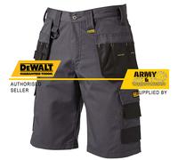 DeWalt Mens Grey Rip Stop Cargo Holster Pocket Work Shorts Double Stitched Pro