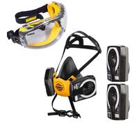 Dewalt P3 Half Mask Respirator Medium Dust Mask + Extra P3 Filters + Goggles