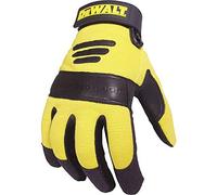 DEWALT Men's - Synthetic Padded Leather Palm Gloves Large, Black/Yellow, L Pack of 2 UK
