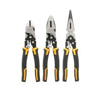 Dewalt 3 Piece Chrome Vanadium Steel Compound Action Pliers Set Dwht0-70484 Bi-Material Comfort-Grip Grip