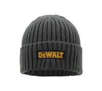 DeWalt Knitted Beanie Hat Indianapolis - Cold Weather, Stretch Ribbed Hem, Woven Badge - Grey
