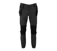 DEWALT Pritchard Men's Regular Fit, Tapered Leg, Elasticated Hem, Holster Pocket, Pro-Stretch Work Trousers, Grey/Black, W30/L31