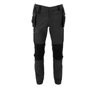 DEWALT Pritchard Men's Regular Fit, Tapered Leg, Elasticated Hem, Holster Pocket, Pro-Stretch Work Trousers, Grey/Black, W34/L33