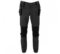 DEWALT Pritchard Men's Regular Fit, Tapered Leg, Elasticated Hem, Holster Pocket, Pro-Stretch Work Trousers, Grey/Black, W36/L33