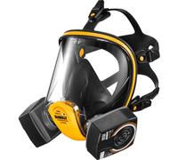 DEWALT Reusable Large Full Face Mask Respirator with A2P3 Filters: Protection Against Organic Gases, Vapours, Fine Dust, Lead, Silica, MDF Particles, and EN166 Certification for Debris Protection