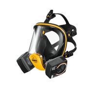 DEWALT Reusable Large Full Face Mask Respirator with A2P3 Filters: Protection Against Organic Gases, Vapours, Fine Dust, Lead, Silica, MDF Particles, and EN166 Certification for Debris Protection